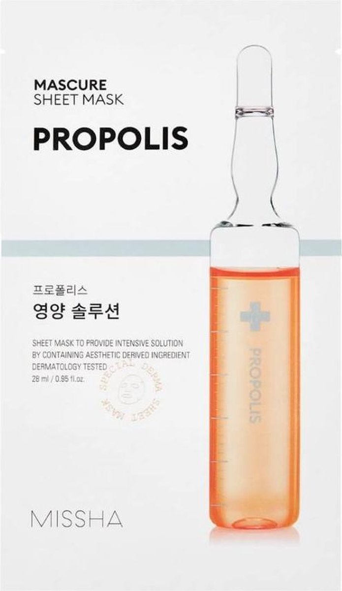Missha Mascure Propolis Rescue Solution Sheet Mask (Set van 10 stuks)