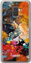 6F hoesje - geschikt voor Samsung Galaxy A8 (2018) -  Transparant TPU Case - Colourful Palette #ffffff