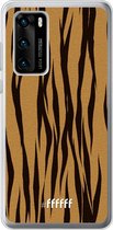 Huawei P40 Hoesje Transparant TPU Case - Tiger Print #ffffff