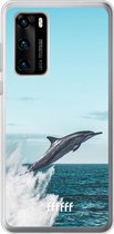 Huawei P40 Hoesje Transparant TPU Case - Dolphin #ffffff