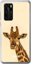 Huawei P40 Hoesje Transparant TPU Case - Giraffe #ffffff