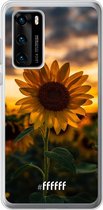Huawei P40 Hoesje Transparant TPU Case - Sunset Sunflower #ffffff