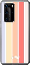 Huawei P40 Pro Hoesje Transparant TPU Case - Vertical Pastel Party #ffffff