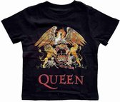 Queen - Classic Crest Kinder T-shirt - Kids tm 5 jaar - Zwart