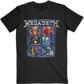 Megadeth Heren Tshirt -XL- Vic Head Grid Zwart