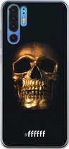Huawei P30 Pro Hoesje Transparant TPU Case - Gold Skull #ffffff