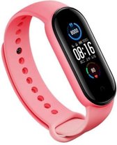 Siliconen Smartwatch bandje - Geschikt voor  Xiaomi Mi Band 5 siliconen bandje - roze - Horlogeband / Polsband / Armband