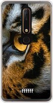 Nokia 6 (2018) Hoesje Transparant TPU Case - Tiger #ffffff