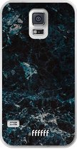 Samsung Galaxy S5 Hoesje Transparant TPU Case - Dark Blue Marble #ffffff