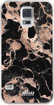 Samsung Galaxy S5 Hoesje Transparant TPU Case - Rose Gold Marble #ffffff