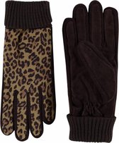 Suède handschoenen dames model Jungle Color: Black, Size: 6.5