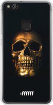 Huawei P10 Lite Hoesje Transparant TPU Case - Gold Skull #ffffff
