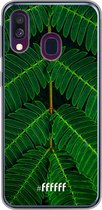 Samsung Galaxy A40 Hoesje Transparant TPU Case - Symmetric Plants #ffffff