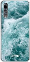 Huawei P20 Pro Hoesje Transparant TPU Case - Whitecap Waves #ffffff