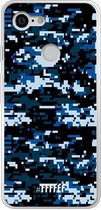 Google Pixel 3 Hoesje Transparant TPU Case - Navy Camouflage #ffffff