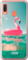 Samsung Galaxy A20e Hoesje Transparant TPU Case - Flamingo Floaty #ffffff