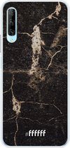 Huawei P Smart Pro Hoesje Transparant TPU Case - Dark Golden Marble #ffffff