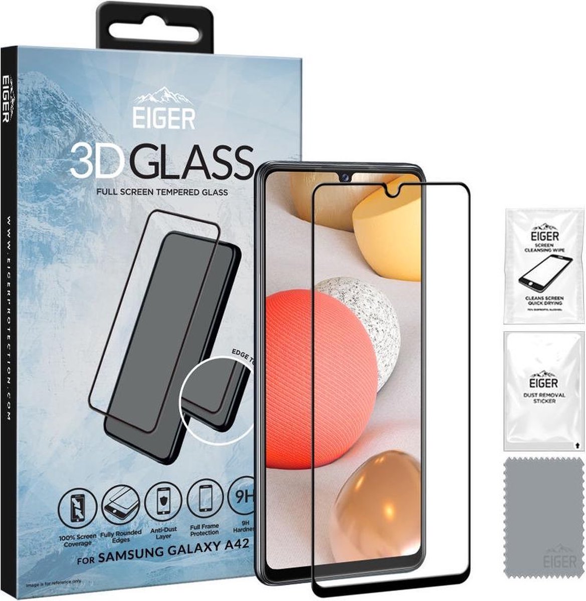 Eiger Samsung Galaxy A42 Tempered Glass Case Friendly Gebogen