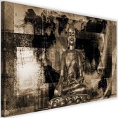 Schilderij Boeddha voor abstracte achtergrond , 2 maten , bruin beige (wanddecoratie)