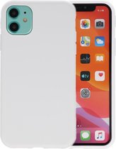 Premium Color Bescherming Telefoonhoesje - Backcover Hoesje - Achterkant Hoesje - Geschikt voor iPhone 11 - Wit