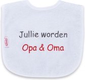 Funnies Slabber Jullie Worden Opa & Oma 40 Cm Katoen Wit