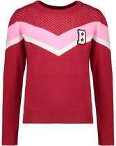 B-Nosy Meisjes t-shirts & polos B-Nosy Girls pullover with open knitting p Rio red 116