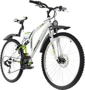 Ks Cycling Fiets 26 inch mountainbike, fully-ATB Zodiac met 21 versnellingen wit-groen - 48 cm