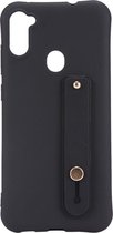 Shop4 - Samsung Galaxy M11 Hoesje - Zachte Back Case Mat met Grip Mat Zwart