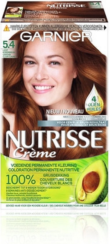 Garnier Nutrisse Crème Haarverf - 5.4 Licht Koperbruin