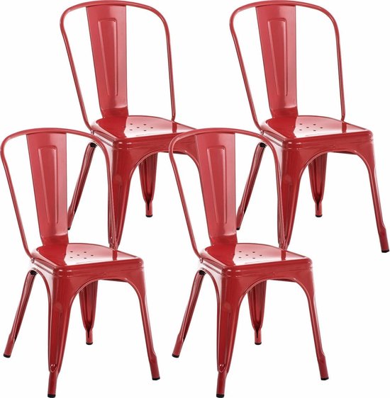 CLP Benedikt Set van 4 stoelen rood