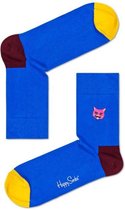 Happy Socks Cat Embroidery Half Crew Socks