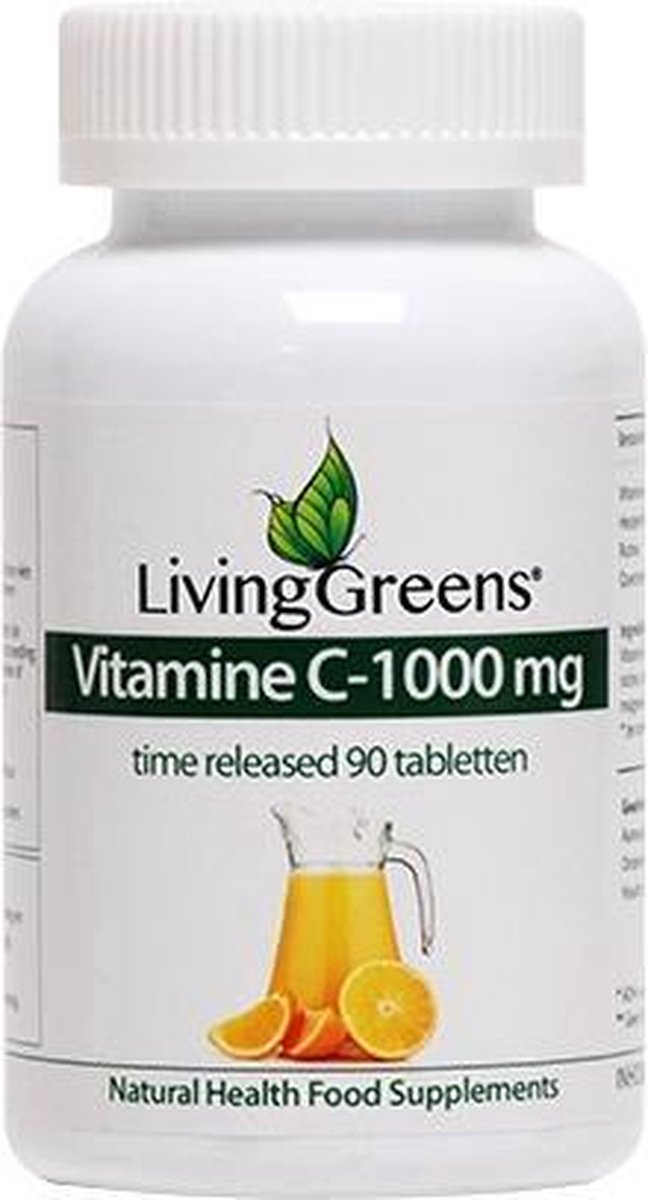 LivingGreens Vitamine C 90 tabletten, C1000, c1000mg,weerstand formule,vitamine C
