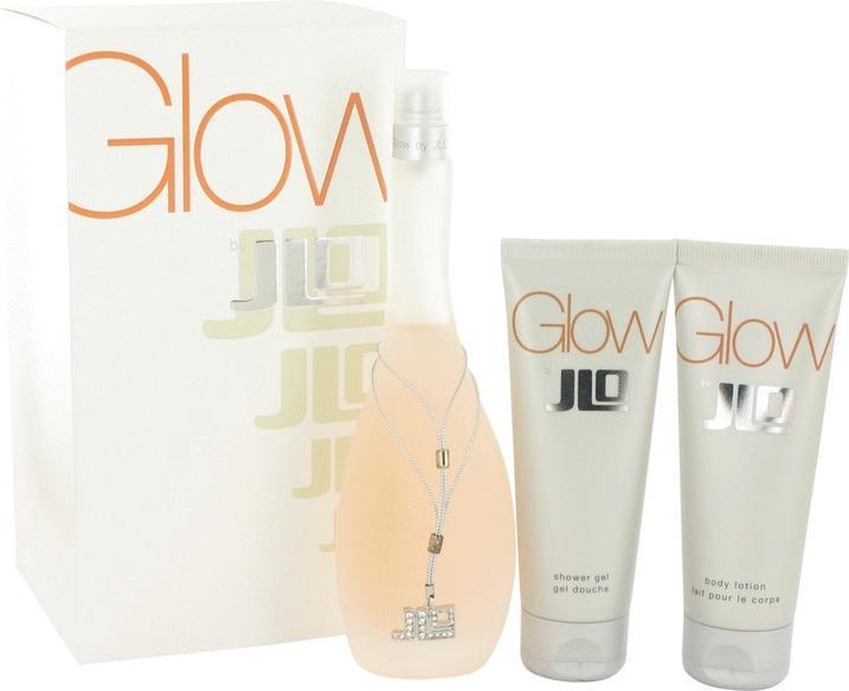 Glow by Jennifer Lopez - Gift Set - 100 ml Eau De Toilette Spray + 70 ml Body Lotion + 70 ml Shower Gel