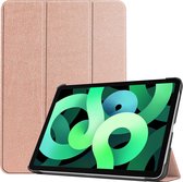 Hoes Geschikt voor iPad Air 2020 Hoes Luxe Hoesje Book Case - Hoesje Geschikt voor iPad Air 4 2020 Hoes Cover - Rosé goud