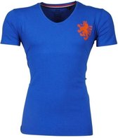 EK Voetbal 2021 - Heren T-shirt - Hollandse Oranje Leeuw op de borst - Blauw