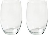 Set van 2x stuks transparante kleine vaas/vazen van glas 14 x 20 cm - Woonaccessoires/woondecoraties - Glazen bloemenvaas - Boeketvaas