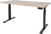 RoomForTheNew Bureau Heathrow plus-Desk - Zit sta Bureau - Zit sta Bureau Elektrisch - Gaming Bureau - Game Bureau - Verstelbaar Bureau - standing Desk--Lindberg eiken blad-Zwart  onderstel- 160x80