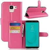 Samsung J6 2018 Hoesje Wallet Case Roze