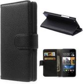 HTC Desire 310 Hoesje Wallet Case Zwart