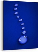 Schilderij - Blauwe abstracte achtergrond met waterdruppels — 70x100 cm