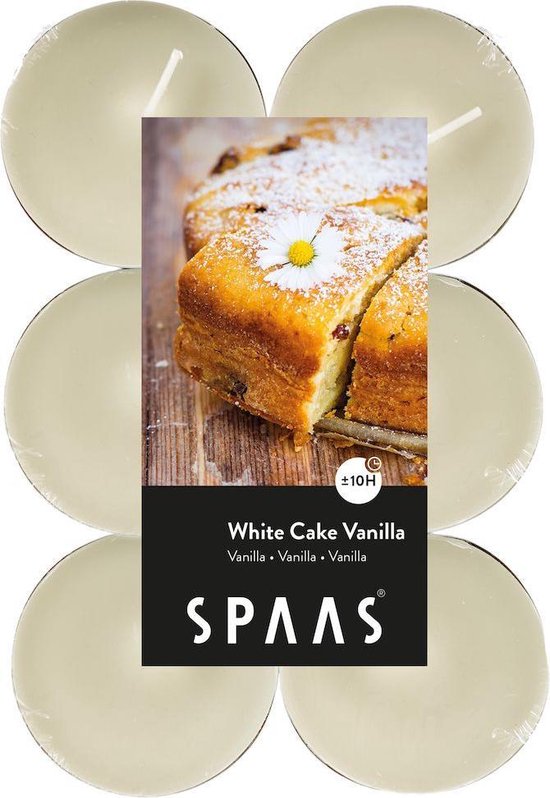 SPAAS 12 Maxi Theelichten Geur, ± 10 uur - White cake vanilla