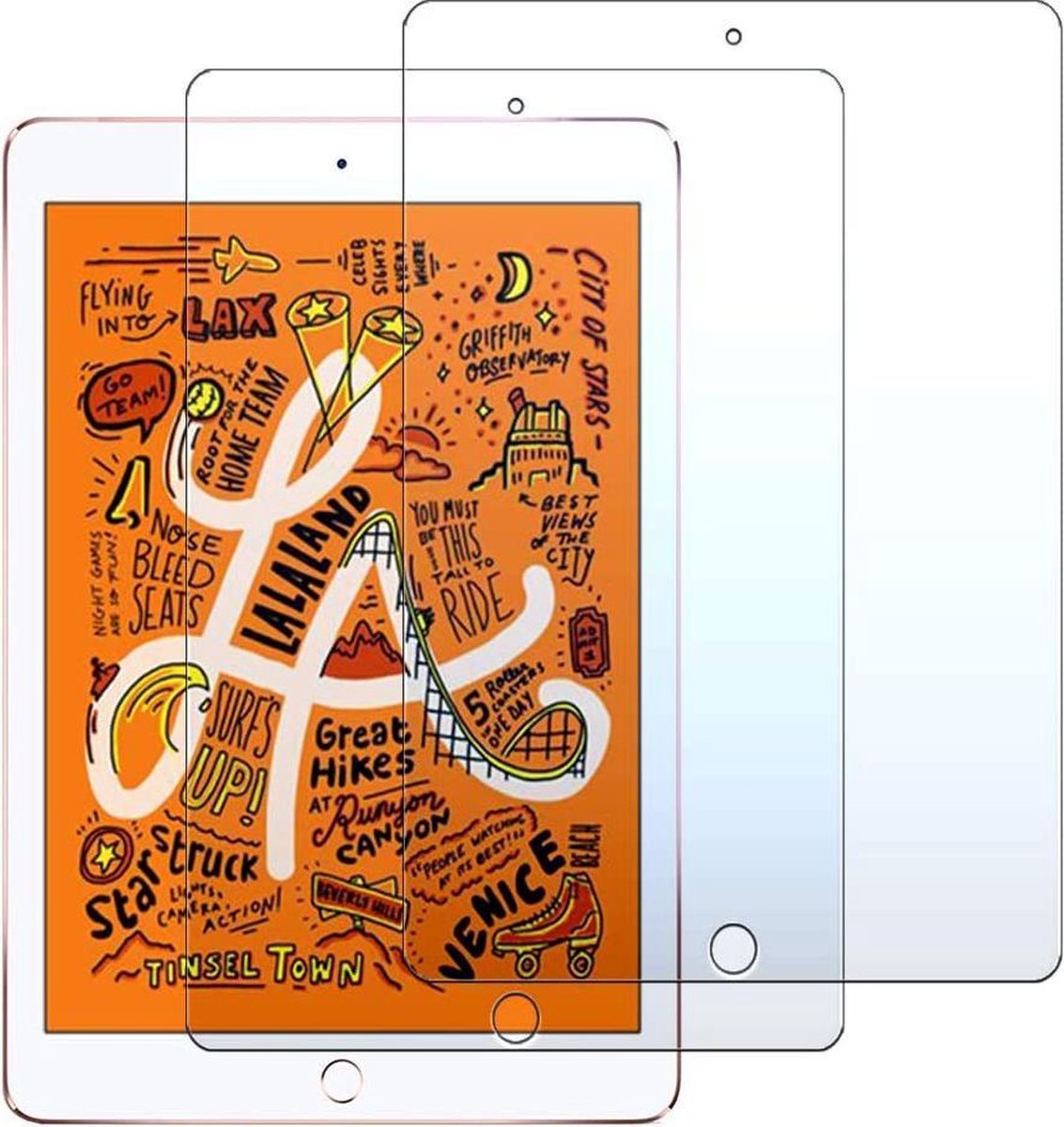 Screenprotector Glas - Tempered Glass Screen Protector Geschikt voor: Apple iPad 10.2 inch 2019 - 2x