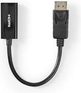 Nedis DisplayPort-Kabel | DisplayPort Male | HDMI™ Output | 4K@30Hz | Vernikkeld | 0.20 m | Rond | PVC | Zwart | Label