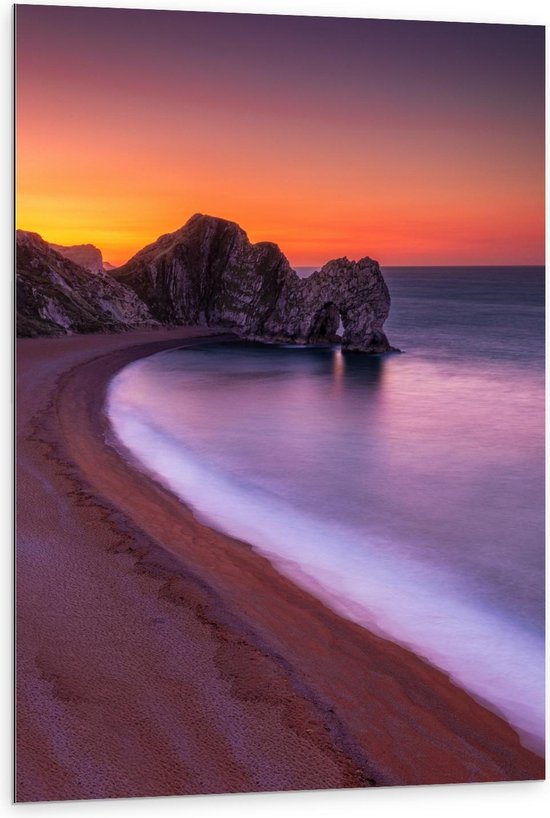 Dibond - Zonsondergang aan het Water - 80x120cm Foto op Aluminium (Met Ophangsysteem)