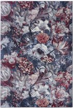 Vloerkleed bloemen Flower Symphony - blauw/roze 80x150 cm