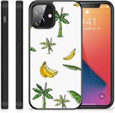 GSM Hoesje Geschikt voor iPhone12 Mini Mobiel TPU Hardcase met Zwarte rand Banana Tree