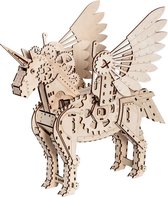 Mr. Playwood Mechanical Unicorn (small) - 3D houten puzzel - Bouwpakket hout - DIY - Knutselen - Miniatuur - 140 onderdelen