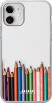 iPhone 12 Mini Hoesje Transparant TPU Case - Pencils #ffffff
