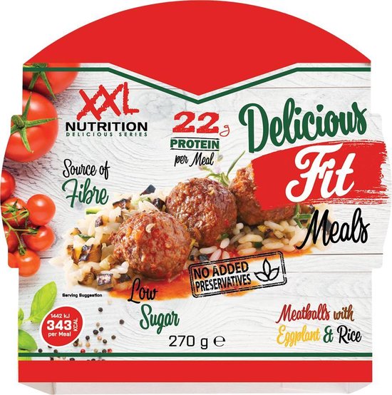 XXL Nutrition Delicious Fit Meals Meatballs with Eggplant & Rice 270 gram