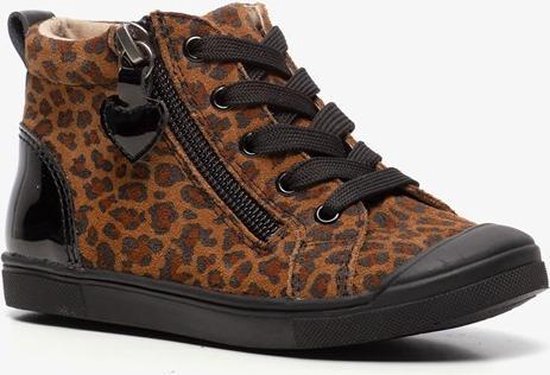 TwoDay leren meisjes sneakers met luipaardprint - Bruin - Maat 22 | bol.com